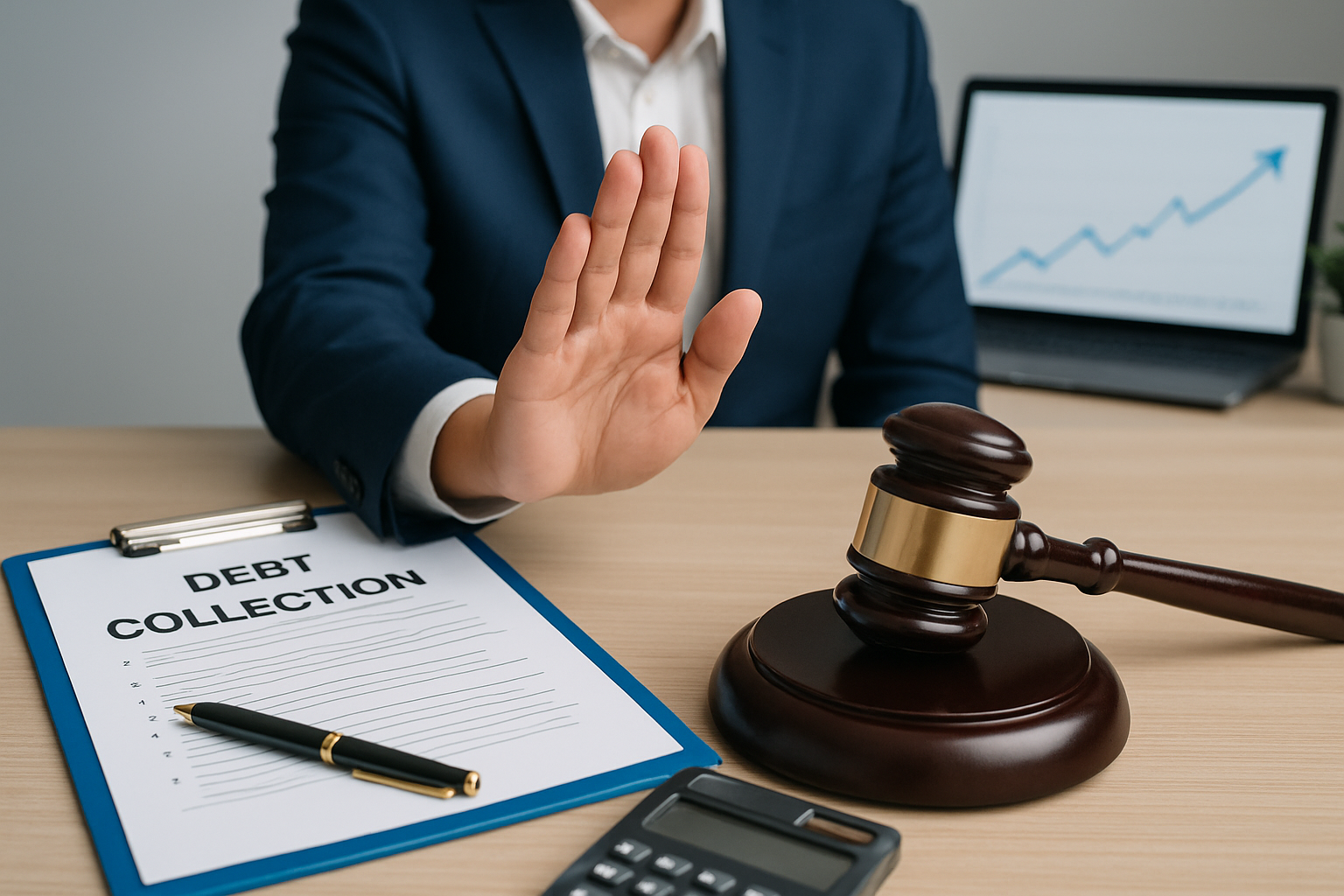 Person am Schreibtisch prüft rechtliche Dokumente zur Pfändung und Zwangsvollstreckung